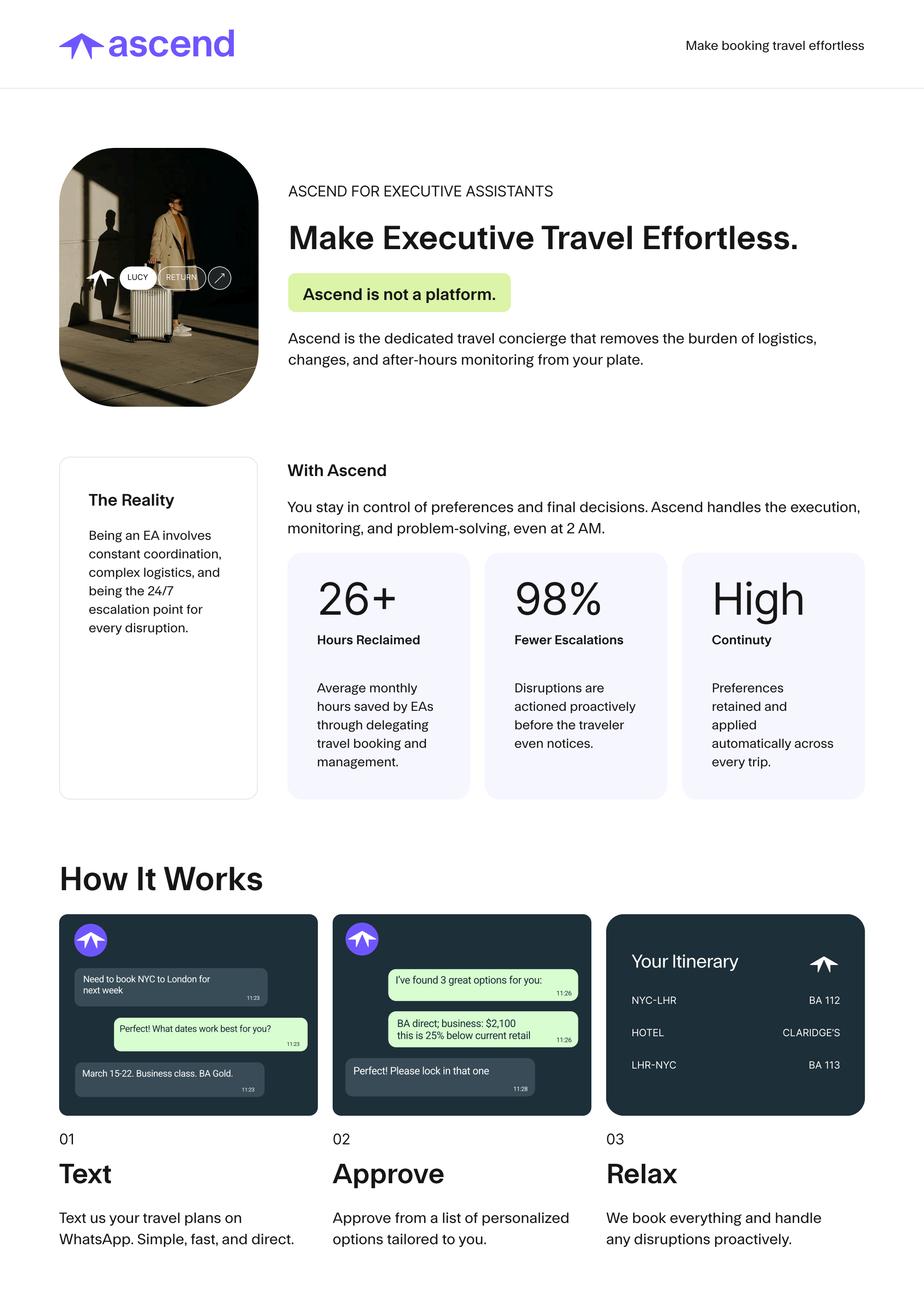 Ascend for Executive Assistants one-pager