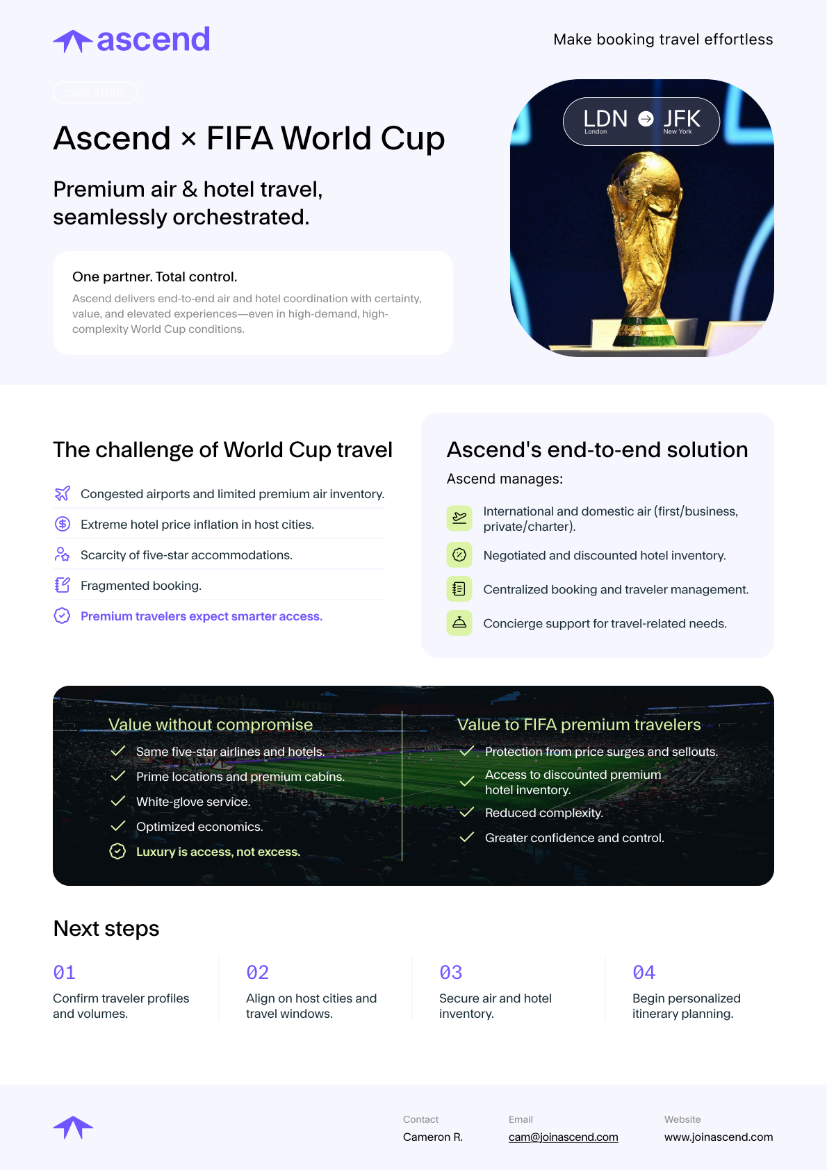 Ascend World Cup campaign one-pager